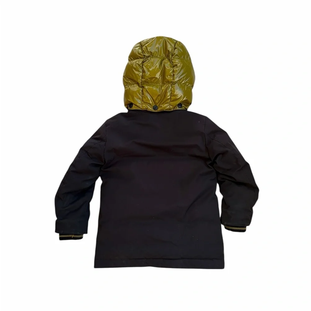 Kids Black Jacket with Green Hood